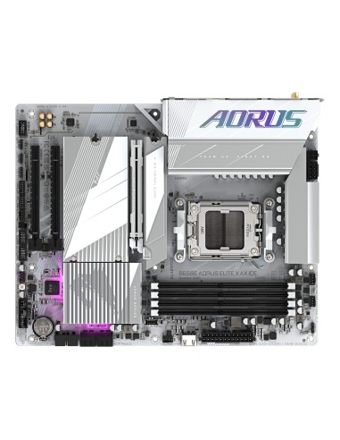 GIGABYTE B650E AORUS ELITE X AX ICE Placa base - AMD Ryzen serie 9000, VRM de 12+2+2 fases, hasta 8000 MHz DDR5 (OC), 1xPCIe