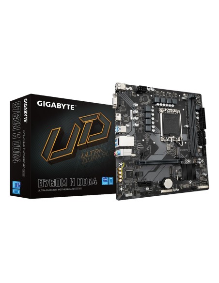 GIGABYTE B760M H DDR4 Placa base - Soporta CPUs Intel Core de 14ª generación, VRM digital de 6+1+1 fases, hasta 3200MHz DDR4
