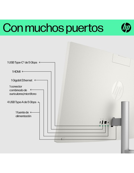 HP 24 -cr0044ns PC Intel® Core™ i3 i3-1315U 60,5 cm (23.8") 1920 x 1080 Pixeles PC todo en uno 8 GB DDR4-SDRAM 512 GB SSD