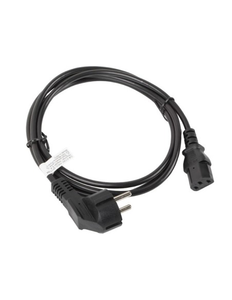 Lanberg CA-C13C-10CC-0018-BK cable de transmisión Negro 1,8 m C13 acoplador CEE7 7