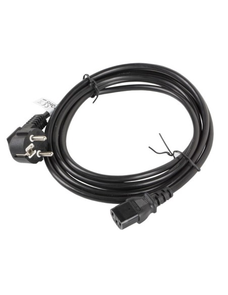 Lanberg CA-C13C-11CC-0030-BK cable de transmisión Negro 3 m C13 acoplador CEE7 7