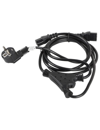 Lanberg CA-C13C-13CC-0018-BK cable de transmisión Negro 2 m C13 acoplador CEE7 7