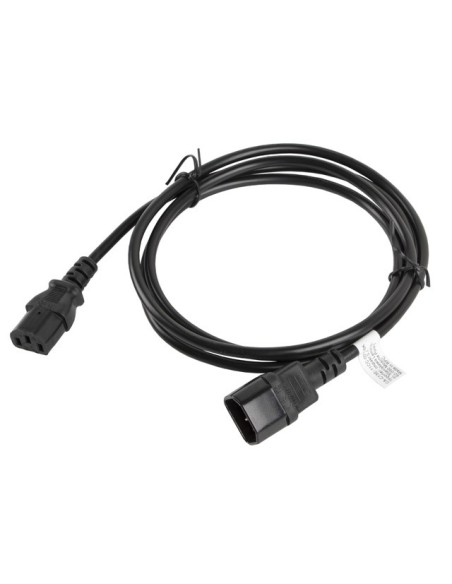 Lanberg CA-C13E-11CC-0018-BK cable de transmisión Negro 1,8 m C13 acoplador C14 acoplador