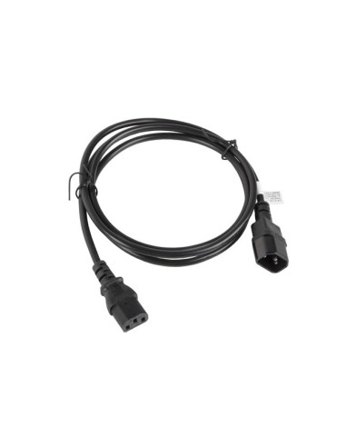 Lanberg CA-C13E-11CC-0018-BK cable de transmisión Negro 1,8 m C13 acoplador C14 acoplador
