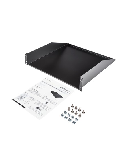 StarTech.com Estante Bandeja Cantilever 2U para Armario Rack de Servidores de 19 Pulgadas - Profundidad Fija de 18 Pulgadas