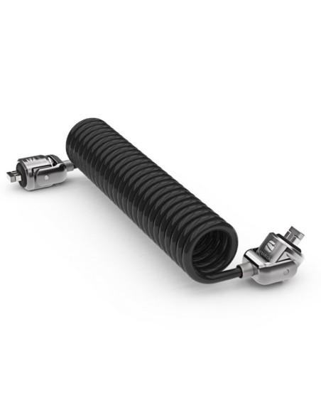 Compulocks Dual Head Coiled Cable Keyed Lock cable antirrobo Negro