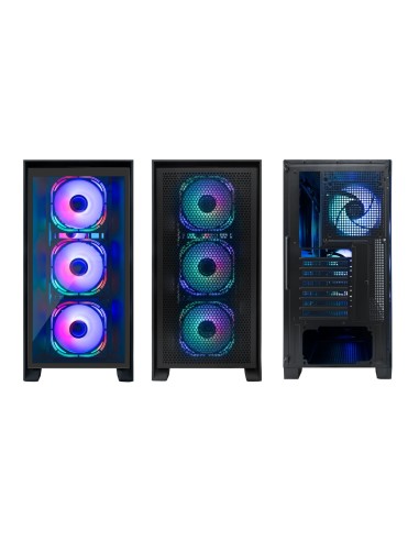 CoolBox GAMING CAJA ATX GE2000 DUALVIEW USB-C 3.2 GEN1 + 4 VENT.ARGB FRONTAL CRISTAL REJILLA