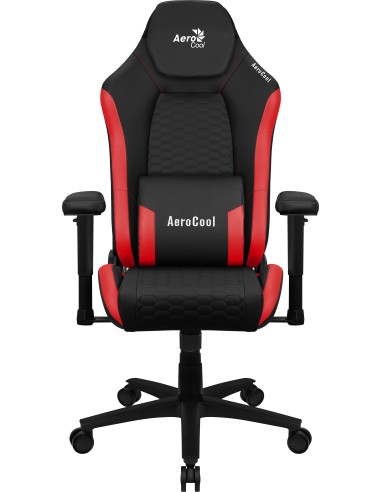 Aerocool CROWNBR Rojo, Silla Gaming Ergonómica, Cojines Ajustables, Cuero Sintético Premium