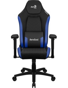 Aerocool CROWNBB Azul, Silla Gaming Ergonómica, Cojines Ajustables, Cuero Sintético Premium 2