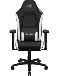 Aerocool CROWNBW Blanco, Silla Gaming Ergonómica, Cojines Ajustables, Cuero Sintético Premium 2