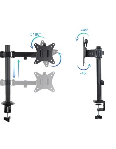 TooQ Soporte de Mesa para 2 Pantallas 17"-27", Negro 2