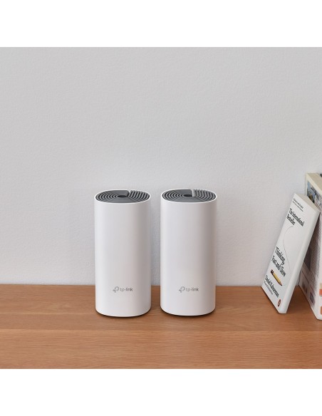 TP-Link Deco E4 (2-pack) Doble banda (2,4 GHz   5 GHz) Wi-Fi 5 (802.11ac) Blanco, Gris Interno
