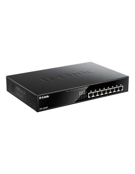 D-Link DGS-1008MP switch No administrado Gigabit Ethernet (10 100 1000) Energía sobre Ethernet (PoE) 1U Negro
