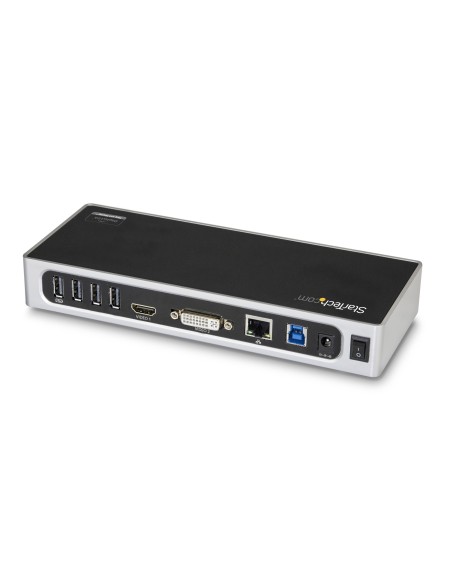 StarTech.com Replicador de Puertos USB 3.0 - Docking Station de Portátil para Dos Pantallas con Vídeo HDMI & DVI VGA - Ladrón