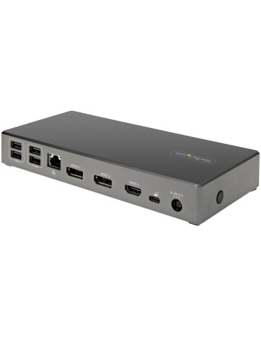 StarTech.com Dock USB-C - Docking Station USB Tipo C para 3 Monitores de 4K - con 100W de Entrega de Alimentación PD - Modo Alt