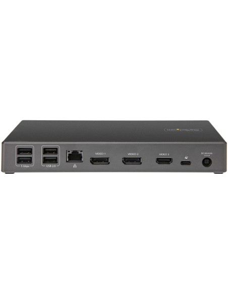 StarTech.com Dock USB-C - Docking Station USB Tipo C para 3 Monitores de 4K - con 100W de Entrega de Alimentación PD - Modo Alt