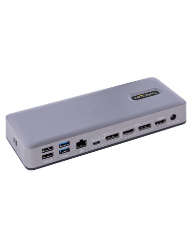 StarTech.com Docking Station USB-C 4K30 Triple  4K60 Doble - Modo Alt DP DP HDMI - Hub USB de 7 Puertos - PD 3.0 - GbE - Audio