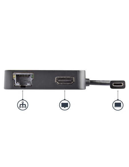 StarTech.com Adaptador Multipuertos USB C - Mini Dock Portátil USB-C 4K HDMI - Gigabit Ethernet - Hub USB 3.0 (1x USB-A 1x