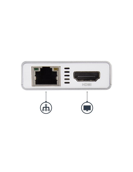 StarTech.com Adaptador Multipuertos USB-C - Docking Station Portátil USB-C 4K HDMI - Entrega de Potencia 60W - GbE - Hub 2x