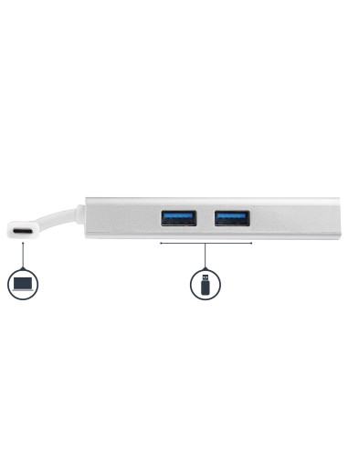 StarTech.com Adaptador Multipuertos USB-C - Docking Station Portátil USB-C 4K HDMI - Entrega de Potencia 60W - GbE - Hub 2x
