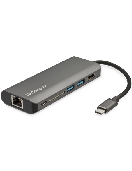 StarTech.com Adaptador Multipuertos USB-C - Docking Station Portátil USB Tipo C a HDMI de 4K - Hub Ladrón USB 3.0 de 2 Puertos