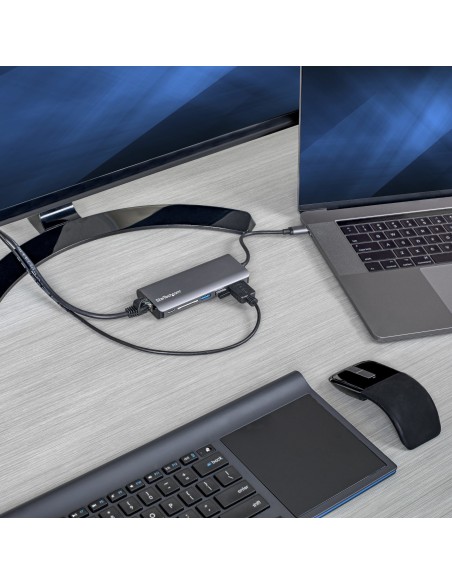 StarTech.com Adaptador Multipuertos USB-C - Docking Station Portátil USB Tipo C a HDMI de 4K - Hub Ladrón USB 3.0 de 2 Puertos