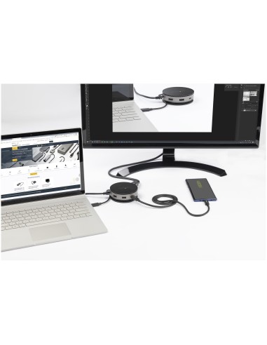 StarTech.com Adaptador Multipuertos USB-C - Docking Station USB 3.1 Gen 2 Tipo C con Vídeo HDMI, DisplayPort de 4K a 60Hz o VGA