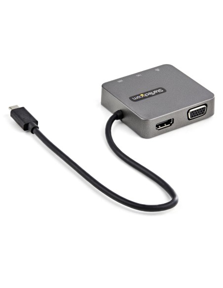 StarTech.com Adaptador Multipuertos USB-C - Docking Station USB Tipo C - HDMI o VGA - con Cable de 29cm - con Puertos USB A y