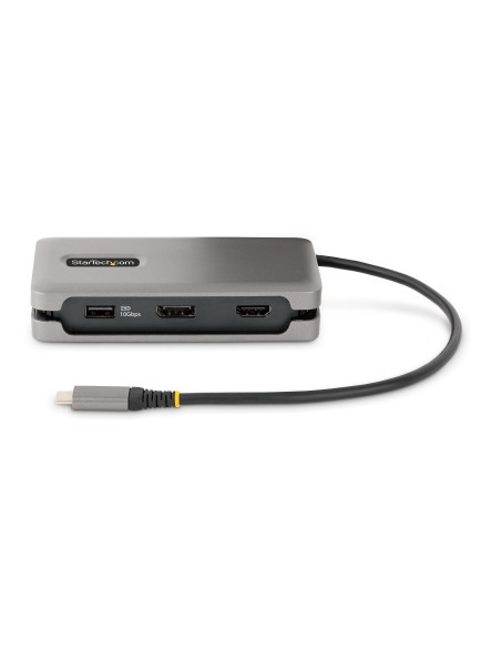 StarTech.com Adaptador Multipuertos USB-C - HDMI DP 4K a 60Hz - Hub Ladrón USB de 3 Puertos - Power Delivery de Paso de 100W -