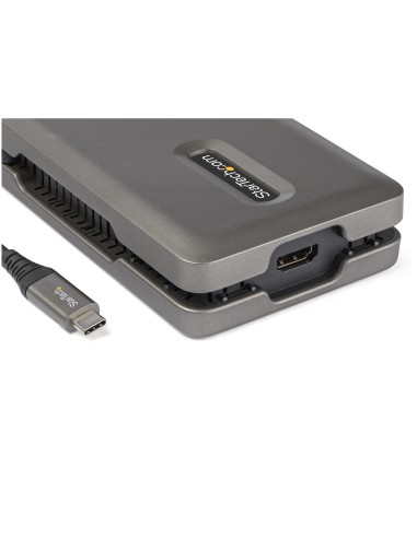 StarTech.com Adaptador Multipuertos USB-C - USB Tipo C a HDMI 2.0 4K a 60Hz - Hub Ladrón USB de 2 Puertos de 10Gbps - con PD de