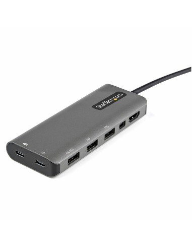 StarTech.com Adaptador Multipuertos USB-C - Docking Station USB Tipo C a HDMI o Mini DisplayPort 4K60 - Replicador de Puertos