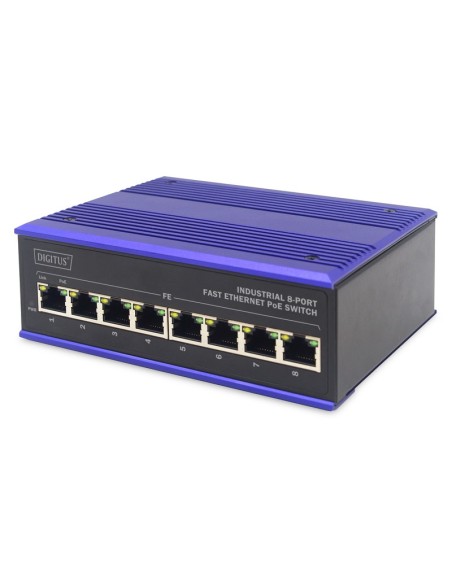 ASSMANN Electronic DN-650108 switch Fast Ethernet (10 100) Energía sobre Ethernet (PoE) Negro, Azul