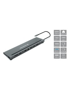 Conceptronic DONN17G base para portátil y replicador de puertos Alámbrico USB 3.2 Gen 1 (3.1 Gen 1) Type-C Gris 2
