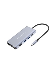 Conceptronic DONN20G base para portátil y replicador de puertos Alámbrico USB 3.2 Gen 1 (3.1 Gen 1) Type-C Gris