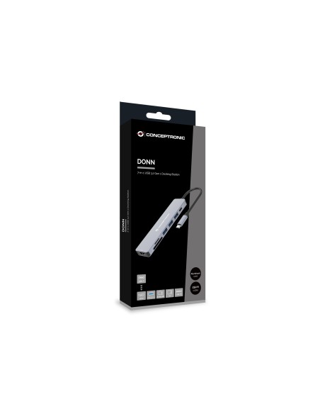 Conceptronic DONN19G base para portátil y replicador de puertos Alámbrico USB 3.2 Gen 1 (3.1 Gen 1) Type-C Gris
