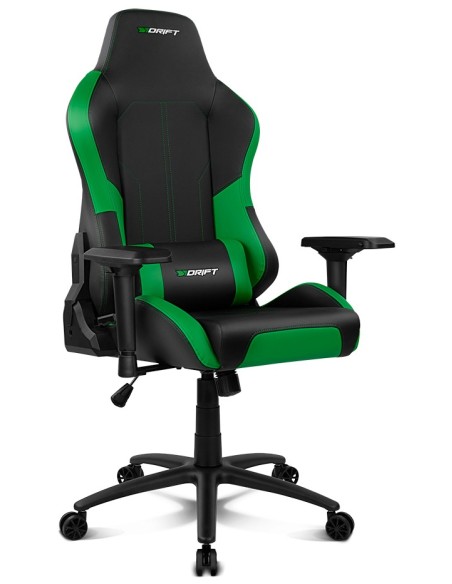 DRIFT DR250 Silla para videojuegos de PC Asiento acolchado tapizado Negro, Verde