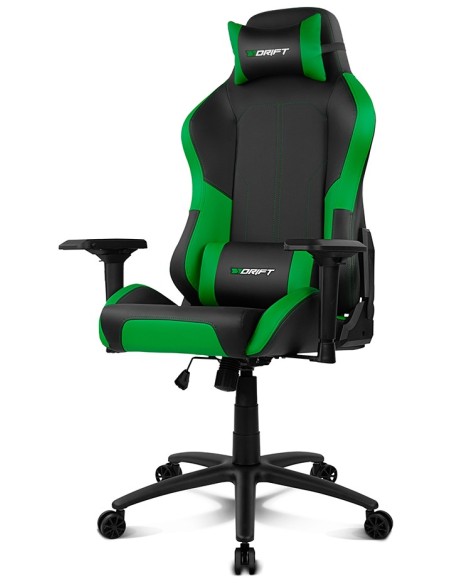 DRIFT DR250 Silla para videojuegos de PC Asiento acolchado tapizado Negro, Verde