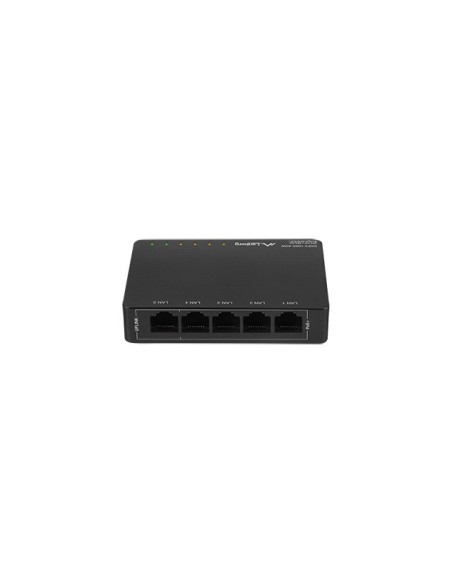 Lanberg DSP3-1005-60W switch No administrado Gigabit Ethernet (10 100 1000) Energía sobre Ethernet (PoE) Negro