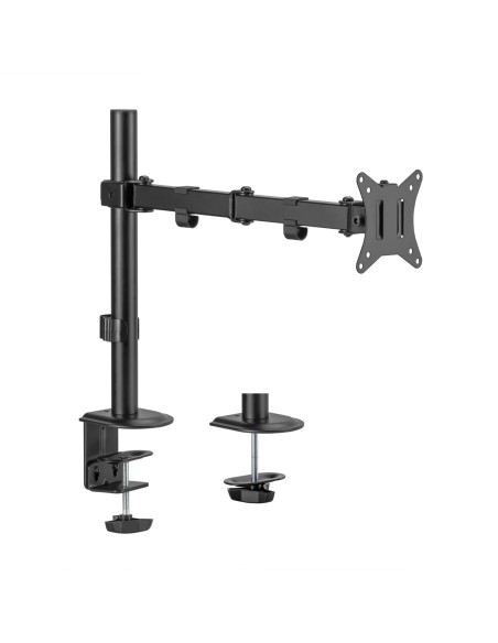 AISENS Soporte de Mesa ECO Giratorio e Inclinable para Monitor TV 9Kg (3 Pivotes, 1 Brazo) de 17-32, Negro