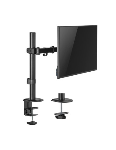 AISENS Soporte de Mesa ECO Giratorio e Inclinable para Monitor TV 9Kg (3 Pivotes, 1 Brazo) de 17-32, Negro