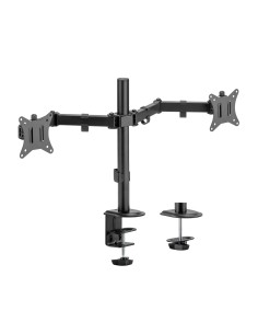 AISENS Soporte de Mesa ECO Giratorio e Inclinable para Monitor TV 9Kg (3 Pivotes, 2 Brazos) de 17-32, Negro