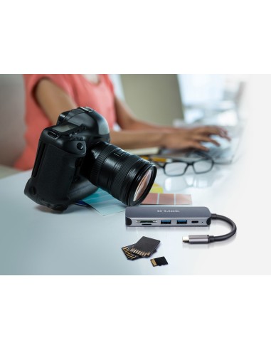 D-Link DUB-2325 base para portátil y replicador de puertos USB Tipo C Gris