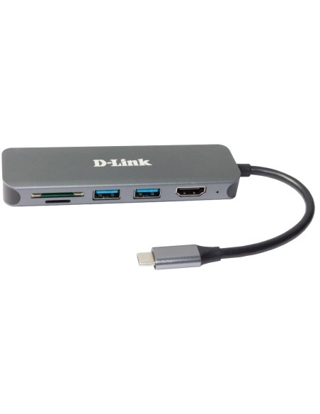 D-Link DUB-2327 base para portátil y replicador de puertos Alámbrico USB Tipo C Gris
