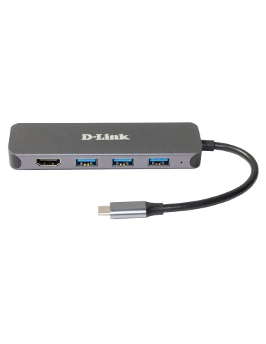 D-Link DUB-2333 base para portátil y replicador de puertos Alámbrico USB Tipo C Gris