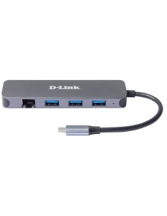 D-Link DUB-2334 base para portátil y replicador de puertos Alámbrico USB Tipo C Gris