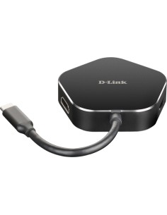 D-Link DUB-M420 base para portátil y replicador de puertos Alámbrico Thunderbolt 3 Aluminio, Negro