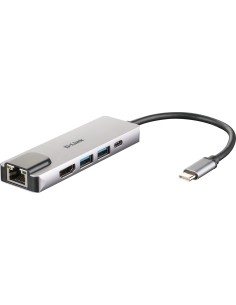 D-Link DUB-M520 base para portátil y replicador de puertos Alámbrico Thunderbolt 3 Aluminio