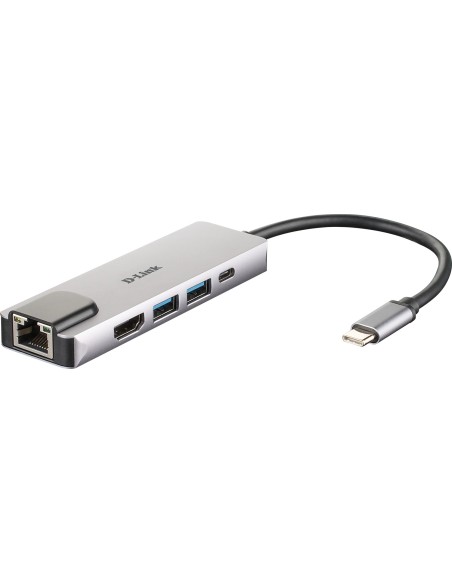 D-Link DUB-M520 base para portátil y replicador de puertos Alámbrico Thunderbolt 3 Aluminio