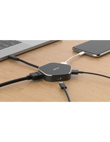 D-Link DUB-M420 base para portátil y replicador de puertos Alámbrico Thunderbolt 3 Aluminio, Negro