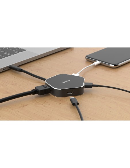 D-Link DUB-M420 base para portátil y replicador de puertos Alámbrico Thunderbolt 3 Aluminio, Negro